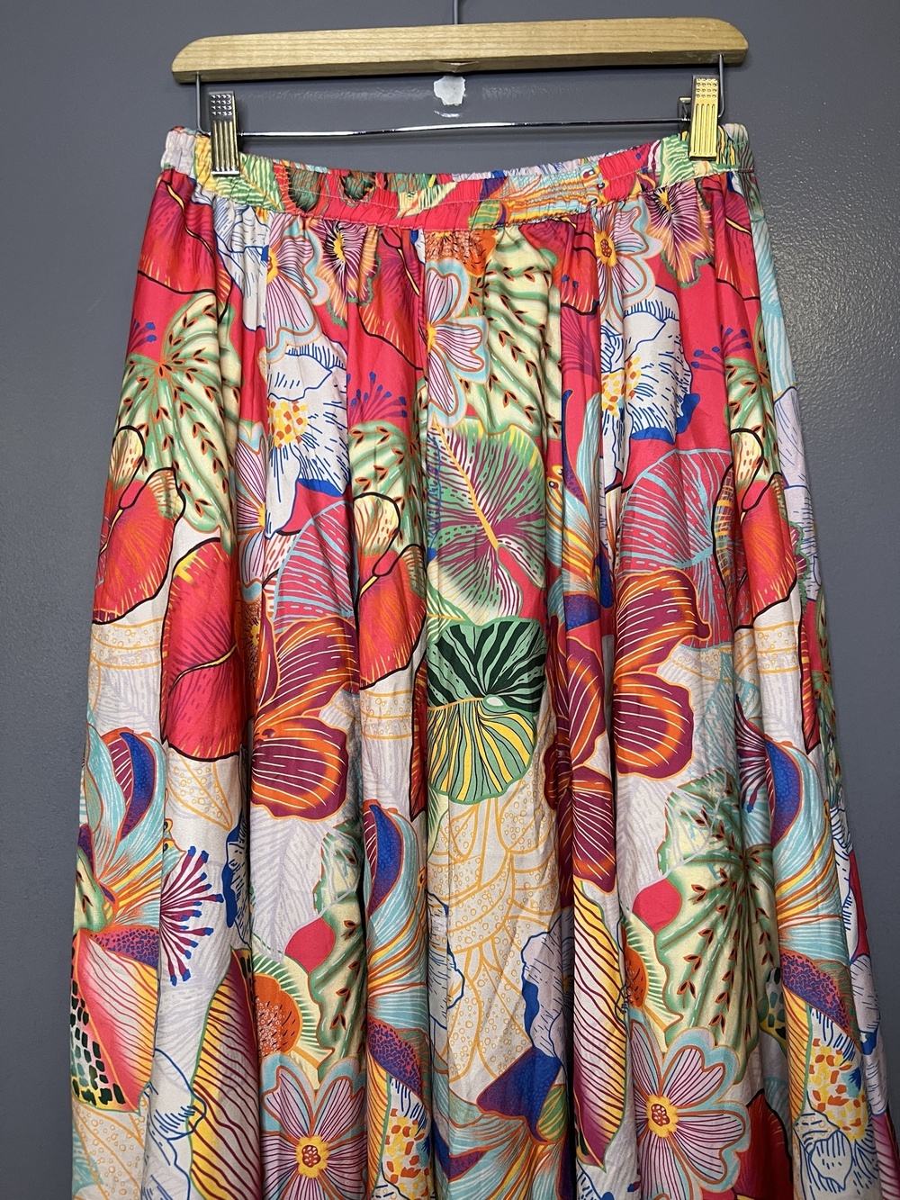 Rachel Zoe Skirt Womens Medium Multicolor Floral Maxi Elastic Waist Boho Summer